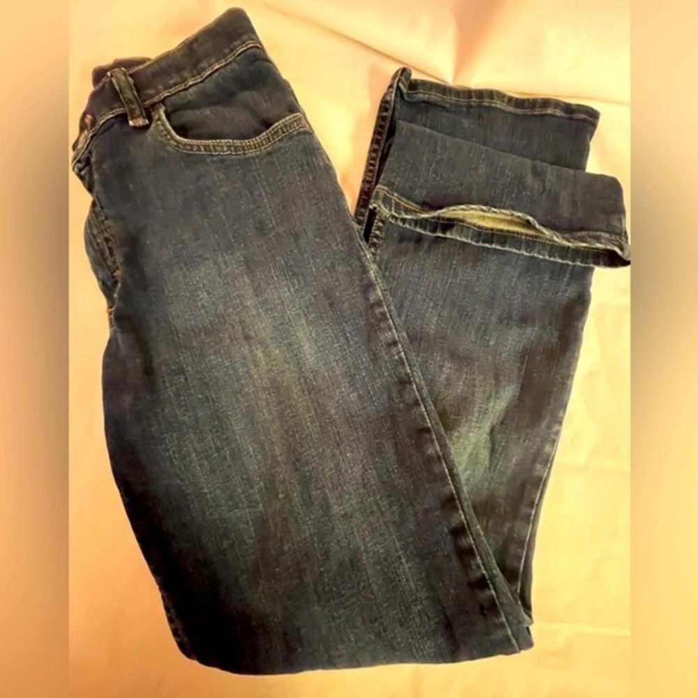 Size 16 regular Wrangler boot cut five pocket medium wash blue denim jeans